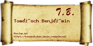 Tomásch Benjámin névjegykártya